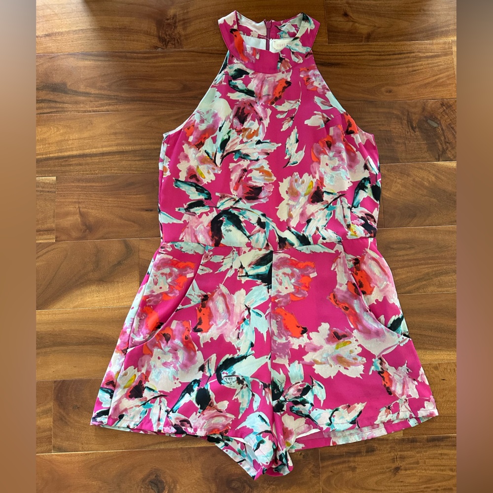 Eight sixty pink floral romper size XS